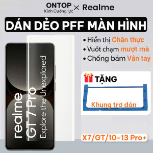 Phim Cường Lực Gốm Realme 14/13/12/11/10 Pro Plus GT7/Master [Kèm Khung Dán] - Chống Nhìn Trộm/Trong Suốt Nhạy Vân Tay