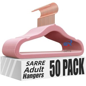 Velvet Clothes Hangers 【50 Pack】Non Slip Suit Hangers with Rose Gold Color Swivel Hook