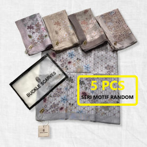 10 Pcs Hijab Segi Empat Buckle Scarves Motif Voal Laser Cut Packing Pouch Metal Logo By Azara