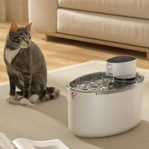 2.5L Pet Water Fountain Intelligent Wireless Automatic Induction Super Mute USB charging Cat Water Dispenser 无线宠物饮水机 智能猫饮水机