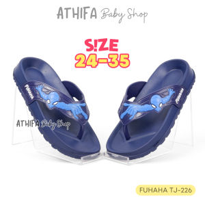 Sandal Jepit Karet Anak Laki 1 2 4 3 5 6 7 8 9 10 Tahun Karakter Spderman Kekinian FUHAHA 226 NAVY