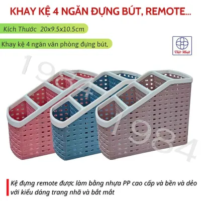 Khay nhựa 4 ngăn Việt Nhật nhựa bền đẹp thiết kế chia ngăn tiện dụng. Khay đựng đồ hộp đựng bút để bàn. khay tiện ích
