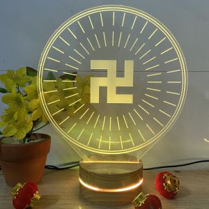 (16 màu điều khiên) Đèn chữ Vạn một biểu tượng của thần linh và tâm linh trong các tôn giáo - phòng thờ  tu tập- Decor Home An