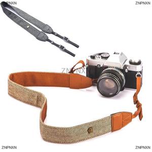 [COD] ZNPNXN สายคล้องกล้องแบบพกพาสายคล้องคอแบบวินเทจสายคล้องกล้องผ้าฝ้าย100% สำหรับกล้อง Sony Nikon Canon Olympus DSLR