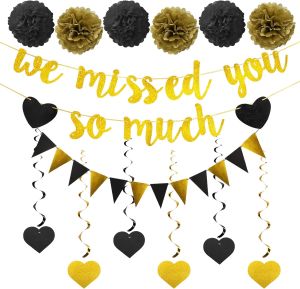 Welcome Home Decor We Missed You So Much Banner Welcome Back Sign Decorations Kit for Office Military Army Navy Homecoming Deployment Return Party Supplies