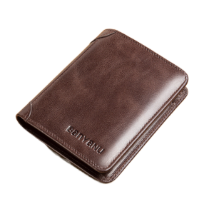 XINQUJIANG Leather 2 Fold Wallets Solid Color Urban Recreational Style Anti-theft Cash Bag Fashion Credit Card Case Pocket Purse Men