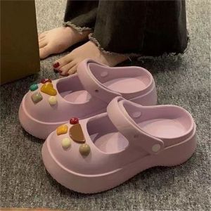 [Meet you] HOT summer beach Mary Jane outdoor hole shoes ladies slippers for women
