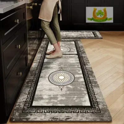 KESET DAPUR CRYSTAL VELVET POLIESTER 2in1 Anti slip menyerap air 1 SET DAPAT 2 PC KESET LANTAI PREMIUM