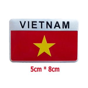Tem nhôm Logo hình lá cờ Việt Nam - Dán trang trí ô tô xe máy laptop.....