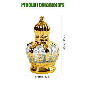 15ml Golden Essential Oil Roller Bottle Refillable Perfume Empty Glass Sample Cosmetics Container