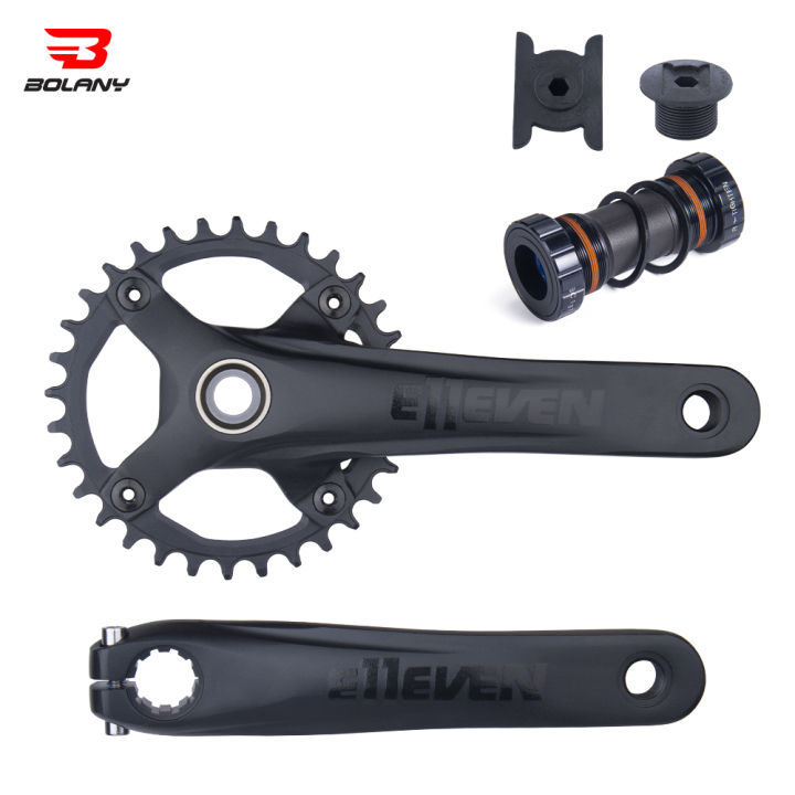 Mountain Bike Hollow Integrated Crankset | Single Speed Crank 170mm, 32T/34T/36T Chainring, BCD 104