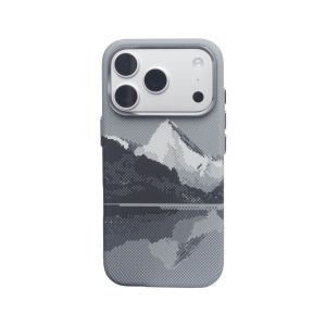 Carbon Mountain Abstract Case For iPhone 17 Pro Max 16 Pro 15 Mangetic Alloy Camera Lens Frame For Magsafe Hard Back Cover Coque