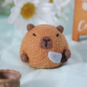 DIY Kit Animal Felt Wool Needle Poke Seni Kerajinan Tangan Boneka Capybara Binatang Lucu