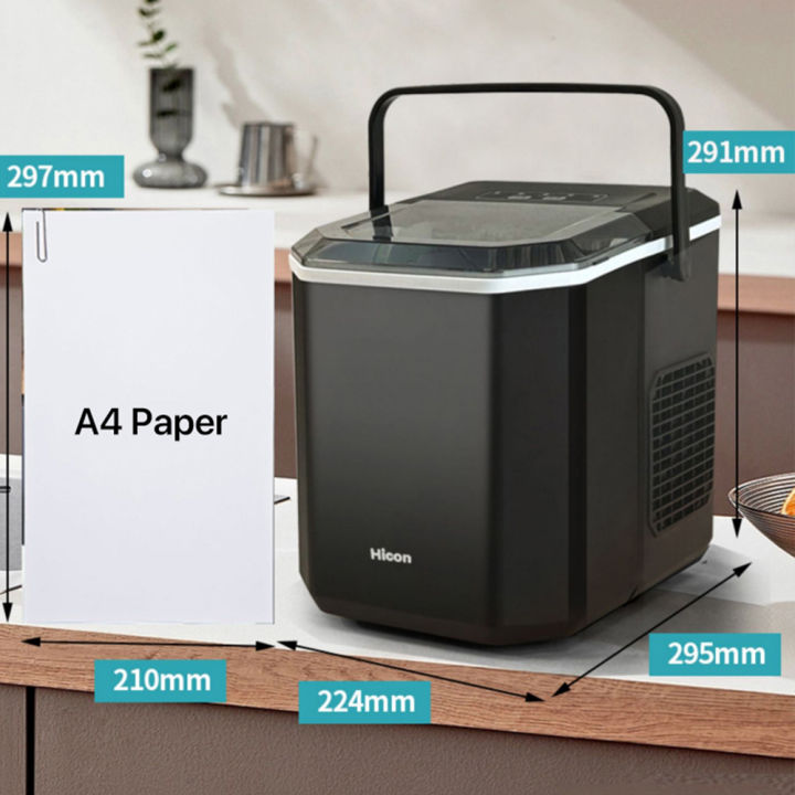 Hicon Portable Ice Maker Machine Double handle Automatic Cleaning