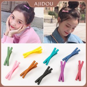 bangs clip girls mind was a small candy-colored frosted hairpin side folder cross word folder