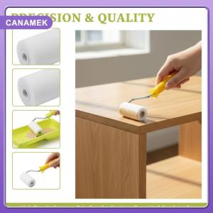 【CANAMEK】 2 Inch Paint Roller Kit 6PCS High Density Foam Rollers Plus Paint Tray Liner for Corner Baseboard DIY Remodel