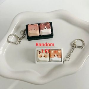 YESMILE 2/3/4/6/9 Keys Anti-stress Toy Pendant Mechanical Keyboard Cat Fidget Keychain Relaxing Pass The Time Decompression Keyring Children Adults