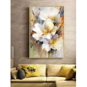 Diamond painting lukisan dinding ruang tamu abstrak bunga dengan bingkai FUTURE ART PAINTING