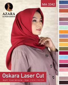 Hijab Segi Empat Azara Voal Polos Laser Cut. COD You&Me Fashion. Promo Voal Impor Laser Cut part 1