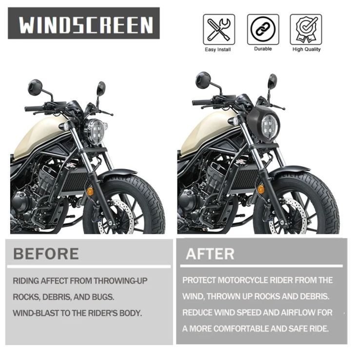 Motorcycle%20Modification%20Headlight%20Fairing%20Windshield%20Mask%20Cover%20For%20Honda%20Rebel%20CMX%20500%20CMX500%202020%202021%202022%20Windscreen%20Cowl%20-%20Image%203