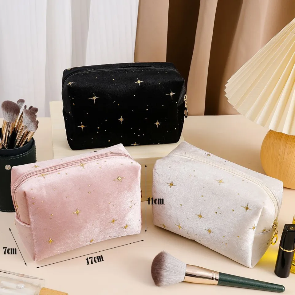 PDG Portable Cosmetic Bag stamping star pattern Soft Velvet Beauty
