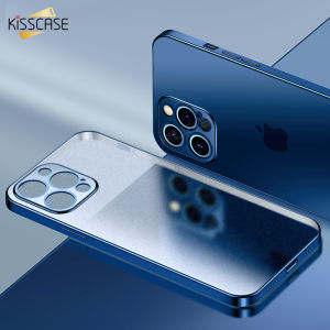 KISSCASE For iPhone 13 Pro Max Luxury Plating Square Frame Matte Soft Silicone Case for iPhone 11 12 Pro Max Mini XR X XS 7 8 Plus SE 2020 Transparent Cover