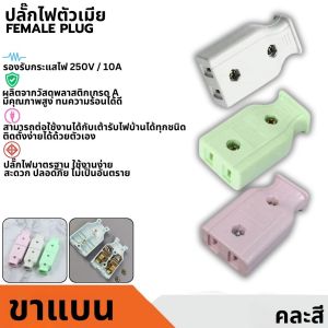 ปลั๊กเสียบ ปลั๊กไฟ ตัวเมีย ปลั๊กตัวเมียต่อสาย 2ขา ใช้เสียบขาแบน ใช้ร่วมกันได้กับ ปลั๊กตัวผู้ขาแบนประเภท2ขา (1ชิ้น)