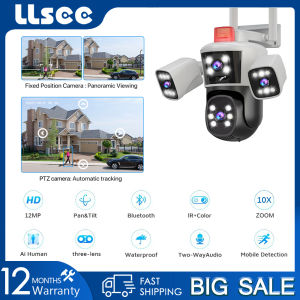LLSEE 4-lens 3-frame 10X optical zoom wireless CCTV WIFI IP security camera 16MP 8K CCTV outdoor waterproof mobile tracking two-way communication