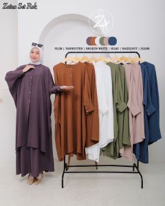 ZAINA SETROK BY ZR STELAN ROK TUNIK WANITA MUSLIM MODERN KEKINIAN SETROK TERVIRAL