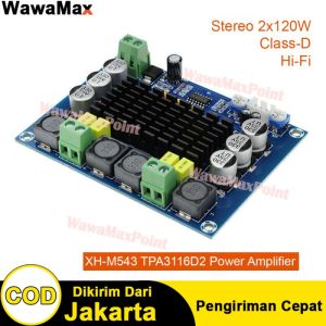 High Power Digital Power Amplifier Board Papan Amplifier Stereo DC12V-26V Dua Saluran Modul Penguat Stereo TPA3116D2 Daya Tinggi Audio Digital XH-M543 Papan Penguat
