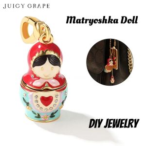 Juicy Grape Matryoshka Doll Key Chains For Woman Bag Charms Hand Painted Enamel Russian Doll Necklace Pendant Fashion Jewelry2026