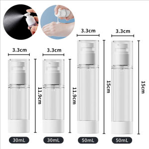 YESPERY ขวดภาชนะใส่โลชั่นขวดปั๊มใสขนาด30/50มล. ขวดเครื่องสำอางรีฟิลแบบเติมได้สำหรับเดินทาง