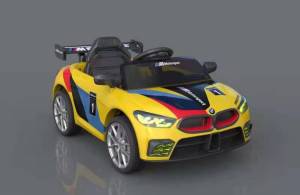 HelloMom รถแบตเตอรี่เด็ก รถแบตเด็ก โมเดล BMW M6GT3 รถแบตเด็กทรงรถแข่งสุดเท่ห์ รถเด็กเล่น ออกแบบลวดลายรถแข่ง เท่ห์มาก