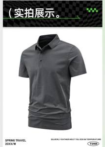 nam mùa hè mới áo polo ngắn tay có thể đảo ngược màu sắc đồng áo polo công sở thường ngày cho nam M-5XL 2562