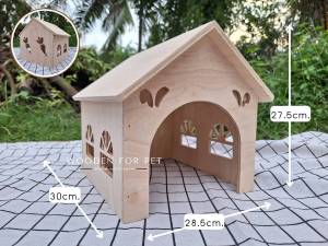 บ้านกระต่าย บ้านไม้สำหรับสัตว์เลี้ยง ขนาดใหญ่เหมาะกับกระต่าย hl nd แกสบี้ ชินชิล่า แพรี่ด็อก(หูกระต่ายใหญ่)