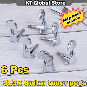 6 Pcs 3L3R Guitar tuner pegsBig Square Sealed guitar tuning pegs tuners machine headsfor Acoustic or Electric Guitar (Chrome)