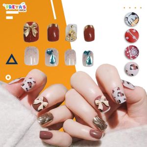 FR-K80 Kuku Palsu Motif Wanita Korea Perawatan Kuku Sticker Kuku Anti Air Hiasan Kuku Nail Art Kuku