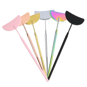 1Pc Stainless Steel Long Hand Mirror Practical Eyelash Mirror For Eyelash Extension And Makeup Accessories
