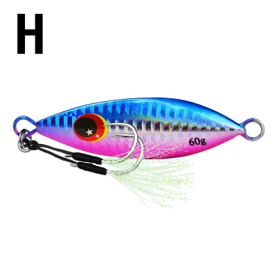 10Colors Heavy Sinking Minnow 10-60g Metal Slow Jig 3D Eyes Laser Fishing Bait 5-8.5cm Fishing Trolling Lure