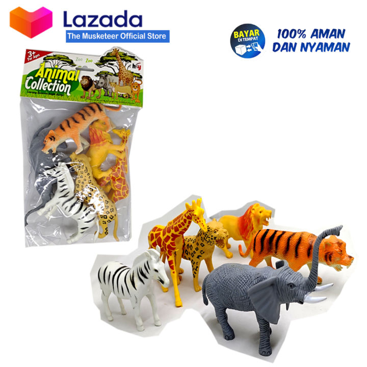 Mainan Anak Binatang / Hewan / Animal Karet 1 set isi 6 Hewan Jumbo ...
