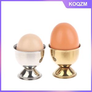 KOQZM 4Pcs Egg Cups Set Handy Stainless Steel Boiled Egg Cups Stand Rack Eggs Holder Egg Holder Kitchen Breakfast Cooking Tool