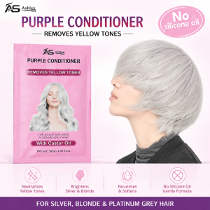 Ashley Shine Purple Conditioner with Caster oil Anti-yellow pigment 30ml. AS-H318