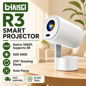 Lonaisci R3 Projector 500ANSI Bright Auto 4-Point Keystone 8K Decoding 270° Rotate Stand Projector One Tap Phone Cast!