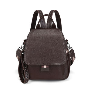 Genuine Leather Backpack Ladies Fashion Bag Pack Anti Theft Travel Bags Urban Soft Vintage Backbag Punk Style Street Personality