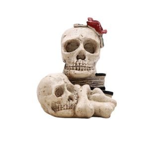 CURRANT Ghost Festival Resin Ornaments Party Supplies Skull Head Figurine Home Accessories Halloween Decoration Skull Sculpture Skull Lantern
