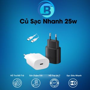 Củ sạc kèm cáp 25W Adapter Sạc Type C PD 25W Samsung EP-TA800NW Trắng Củ sạc Type C Samsung có tặng kèm cáp 25W Adapter sạc nhanh 25W Samsung EP-TA800N - Chính hãng