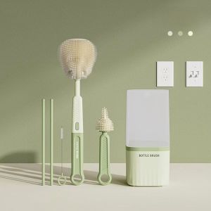 6 in 1 Non-Scratch Baby Milk Bottle Cleaner Bottle Brush Set Portable