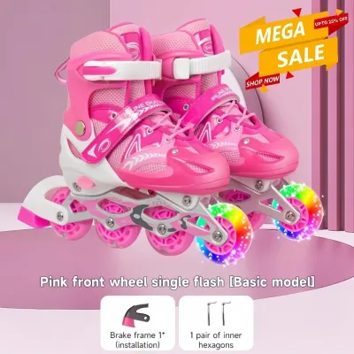 IMUTO High Speed Single Roller Skates Shoes For Kids Adjust Skate Shoes Roller Skate Flash Wheel For Young Skaters