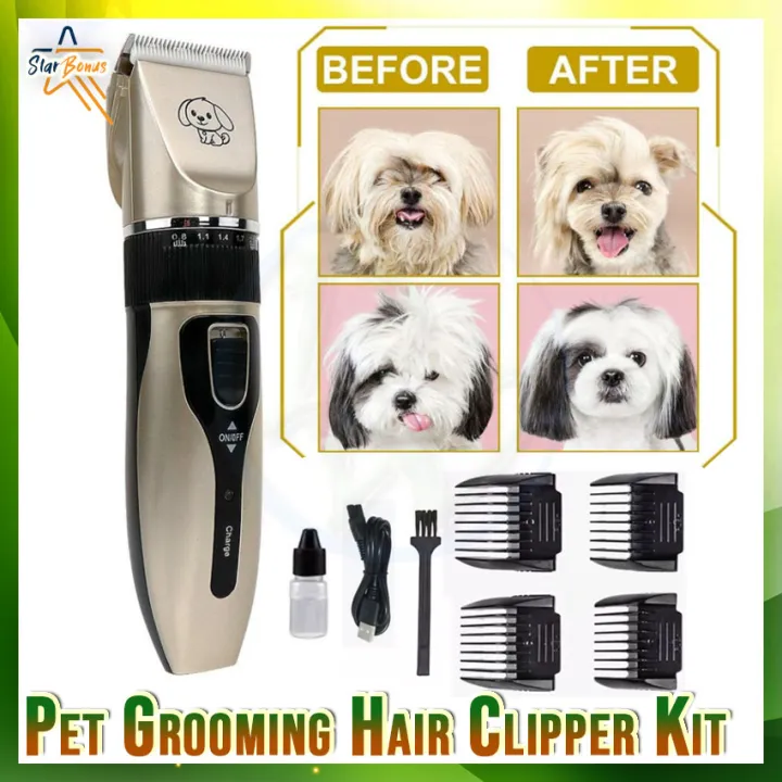 Pet Grooming Hair Clipper Kit Pet Shaver Dog Hair Trimmer Dog electric  clippers Pet Razor Grooming Set Professional Lazada PH
