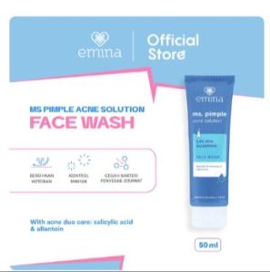 [ FW PIMPLE ] EMINA MS PIMPLE ACNE SOLUTION FACE WASH 50ml / SABUN WAJAH  / FACIAL WASH